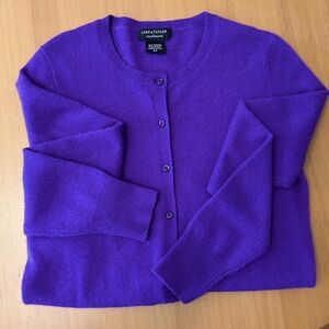 Beautiful Lord & Taylor Purple Cashmere Cardigan, S